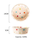 Cute Pets Double Bowl Dog Cat Food Water Feeder Stand Raised Ceramic Dish Bowl Wooden Table Pet Supplies