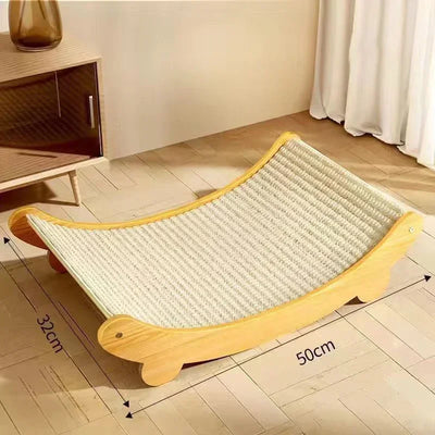 🐾 Wooden Cat Scratching Pad & Cozy Lounger