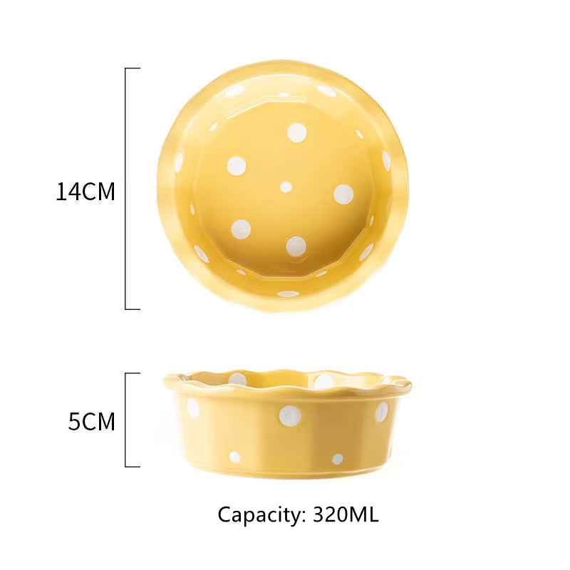 Cute Pets Double Bowl Dog Cat Food Water Feeder Stand Raised Ceramic Dish Bowl Wooden Table Pet Supplies